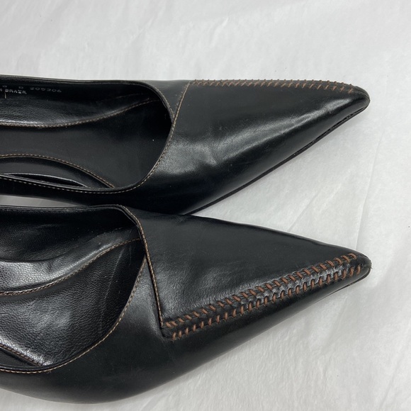 Cole Haan size 8 brown leather 2 1/2 inch pointy pumps great condition - Picture 4 of 12